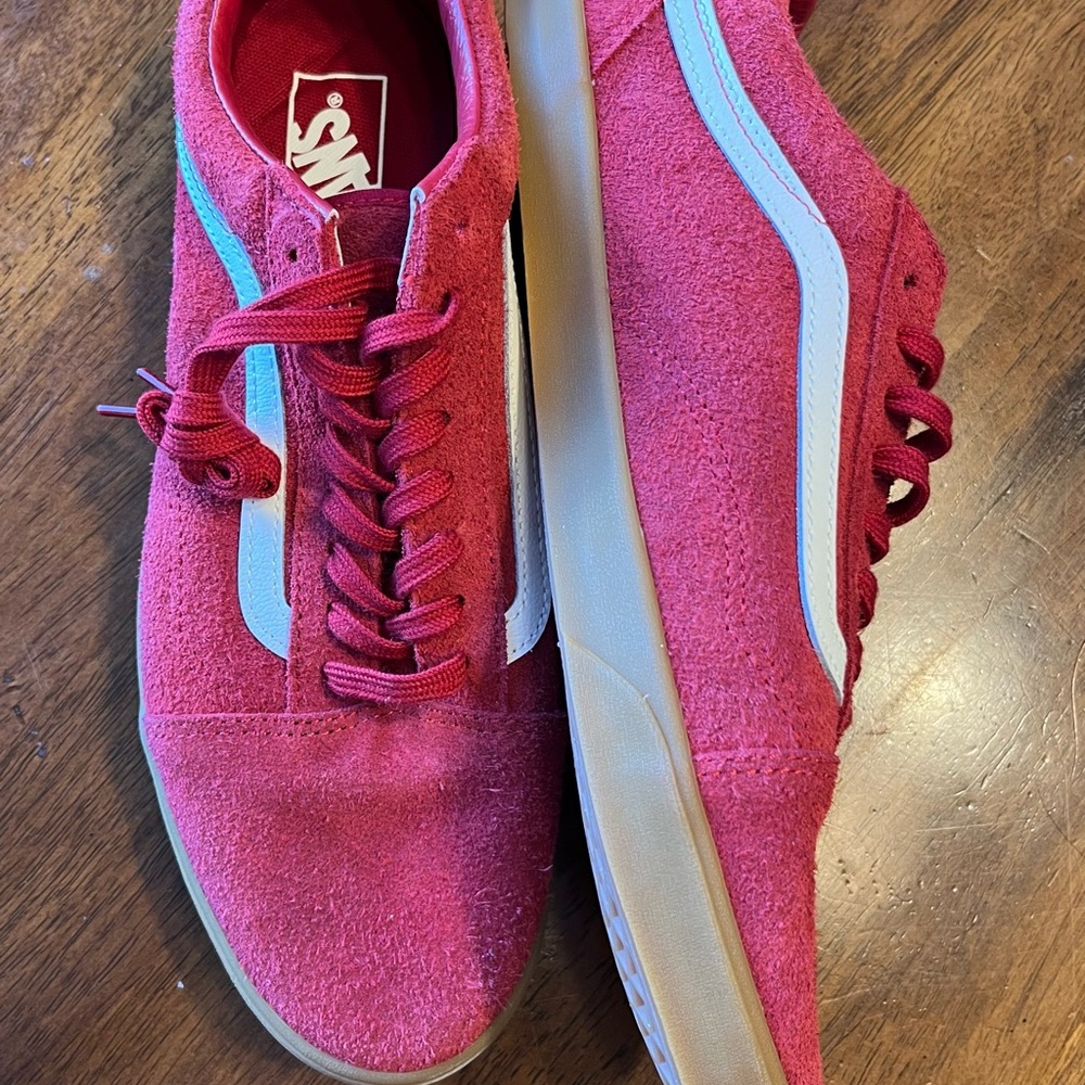 Vans Old Skool Red Suede Gum Sole Skate Shoes Mens 9 Classic Low Top New NWOT - Picture 5 of 10